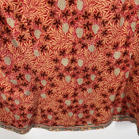 Vintage Suttles & Seawinds Red Beige Printed Floral Button Shirt Size L - Picture 13 of 16